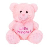 Ursulet de plus cu inima, Puffy Friends, Little Princess, Roz, 45 cm