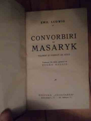 Convorbiri Cu Masaryk - Emil Ludwig ,535133 foto