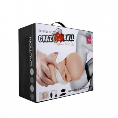 Masturbator vagin si anus cu vibratii CRAZY BULL cu tatuaj foto