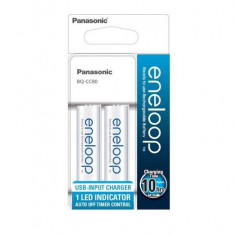 Incarcator Panasonic Eneloop USB cu 2 acumulatori AA R6 1900mAh Ni-MH K-KJ80MCC20USB