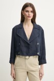 Marella palton de in FLAVIO femei, culoarea albastru marin, de tranzitie, oversize, 2513041094200