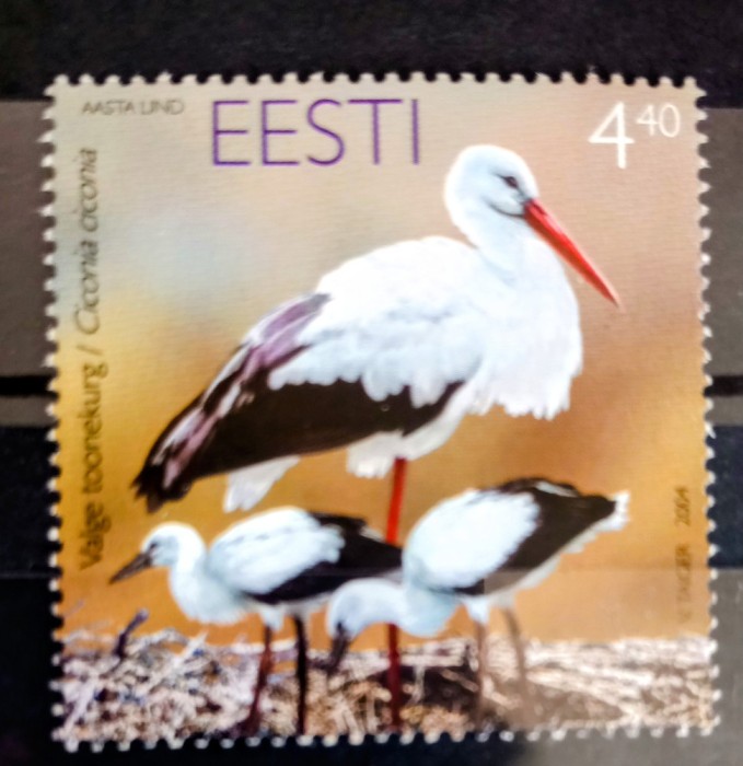 Estonia 2004 păsări, barza alba serie 1v neștampilată