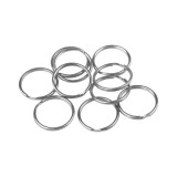 Set 10 inele metalice pentru chei Crisalida, diametru 25 mm, Argintiu