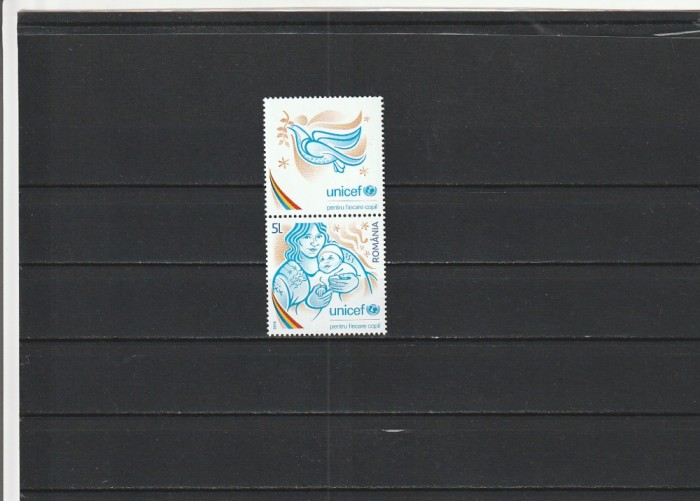 ROMANIA 2018 LP 2213 a UNICEF - DREPTURILE COPILULUI SERIE CU VINIETA MNH NESTAMPILATA
