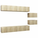 Cumpara ieftin Set dulapuri TV, 8 piese, stejar sonoma, lemn prelucrat