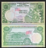 !!! X. RARR : WESTERN SAMOA - 1 TALA (1980) - P 19 - UNC / SERIA B / ORIGINAL , NU REPRINT OFICIAL DIN 2020