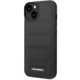 Husa pentru Apple iPhone 14 Plus, Karl Lagerfeld, Quilted Puffy Metal Logo, Neagra