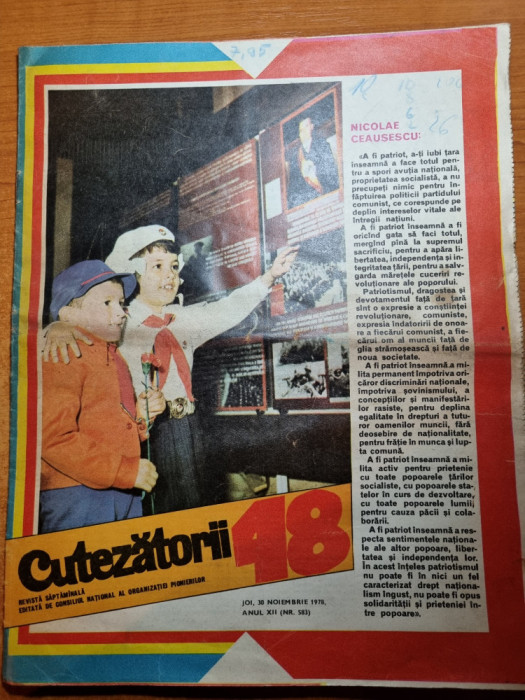 revista cutezatorii 30 noiembrie 1978- articol costesti arges,alba iulia