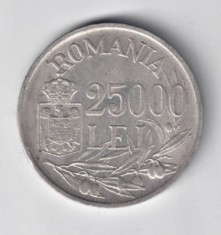 ROMANIA 25000 25 000 LEI 1946 ARGINT STARE EXCELENTA
