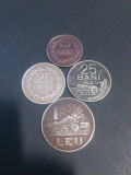 Lot monede 25 bani 1955 + 1966, 15 bani 1966 , 1 leu 1966 stare FB , frumoase, Nichel