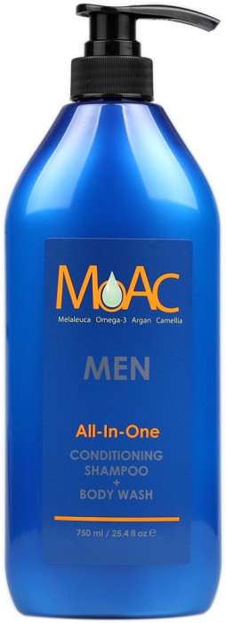 Sampon hidratant All-in-One MOAC Men + Gel de gel pentru corp 750 ml