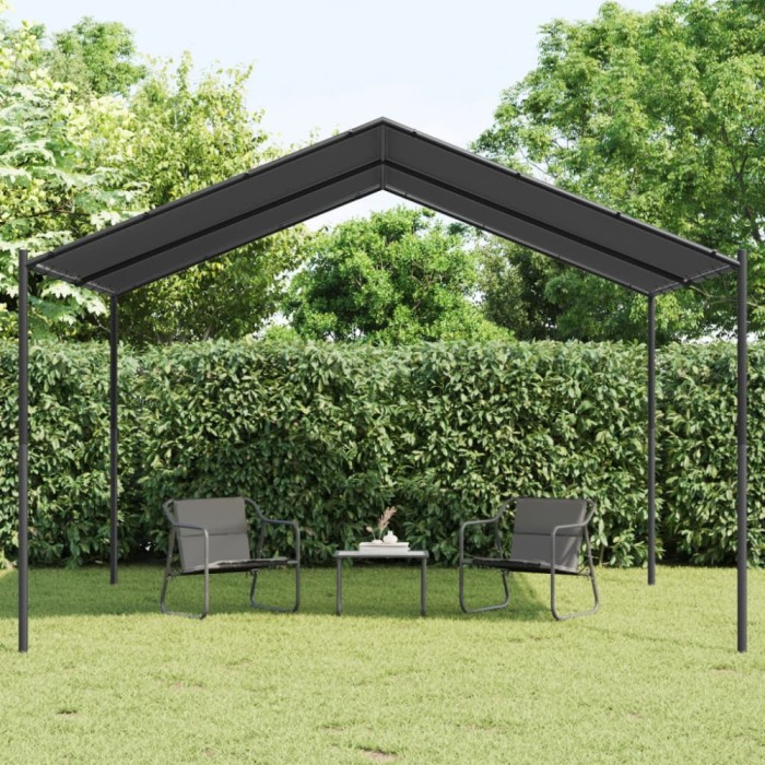 Cort pavilion, antracit, 4x4 m, oțel și material textil