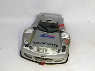 bnk jc Hornby Mercedes Benz CLK LM Slot Car 1/32 Scale Yellow Westminster D2 foto