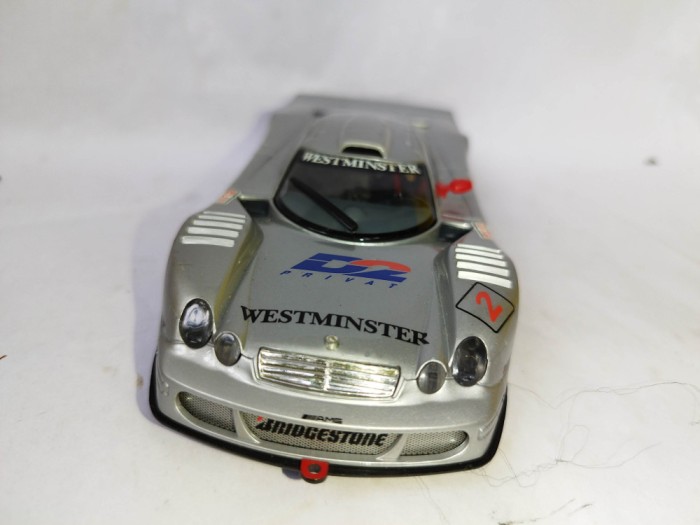bnk jc Hornby Mercedes Benz CLK LM Slot Car 1/32 Scale Yellow Westminster D2