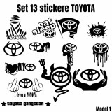 Set 13 Stickere TOYOTA , Autocolante Tuning Auto Personalizate
