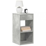 Cumpara ieftin Noptiere cu sertar 2 buc gri beton 35x34x66,5 cm