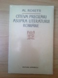 Al. Rosetti - Cateva precizari asupra literaturii romane