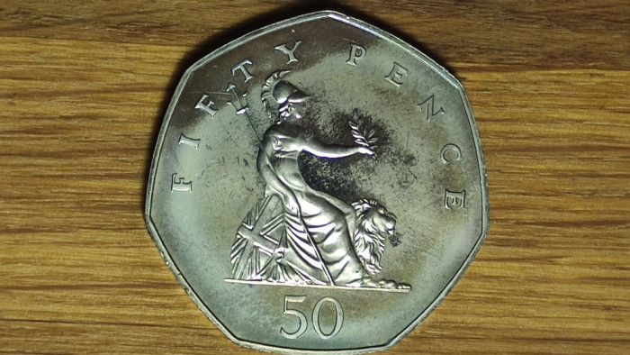 Anglia Marea Britanie -moneda colectie PROOF- 50 pence 1983 AUNC - serie rara !