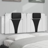 vidaXL Pernă pentru tăblie pat, alb și negru, 120cm, piele artificială