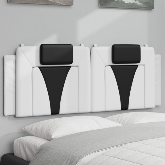 vidaXL Pernă pentru tăblie pat, alb și negru, 120cm, piele artificială