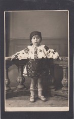 Foto tip Carte Postala Romania - costum popular - foto atelier New York Jean Feldman Bucuresti