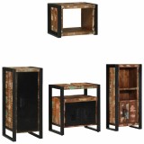 Cumpara ieftin Set de mobilier pentru baie 4 buc. Multicolor si negru