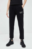 EA7 Emporio Armani pantaloni de trening culoarea negru, cu imprimeu