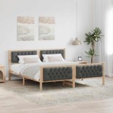 Cumpara ieftin Cadru de pat Gri inchis 180 x 200 cm Lemn de pin masiv