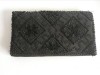*DD Poseta vintage plic de ocazie cu paiete si margele montate pe satin, 23x13cm, Negru, Medie