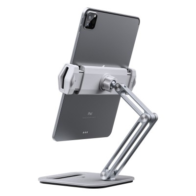 Suport tableta, iPad, monitor, profesional, unghi reglabil, pliabil, aluminiu, argintiu, obralix&amp;reg; foto
