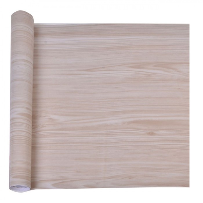 Autocolant Mobilă PVC, Model Lemn, Culoare Gri, Dimensiuni 150x45cm