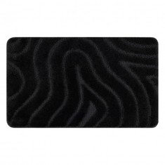 Covor baie SUPREME WAVES, valuri, anti-alunecare, moale - negru, 60x100 cm