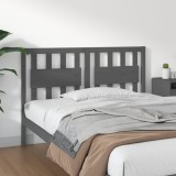 Cumpara ieftin Tăblie de pat, gri, 125,5x4x100 cm, lemn masiv de pin