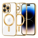 Husa premium iPhone 14 Pro Techsuit Luxury Crystal MagSafe, auriu