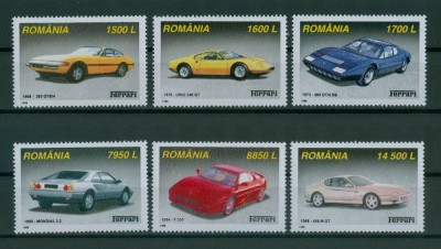 ROMANIA 1999 AUTOMOBILE FERRARI - SERIE COMPLETA NESTAMPILATA foto