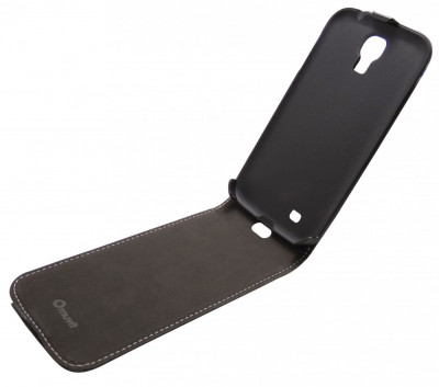 Husa flip Muvit Slim neagra + folie plastic pentru Samsung Galaxy S4 i9500/i9505/i9506/i9515 (Value Edition) foto