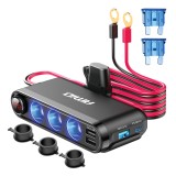 Cumpara ieftin Dispozitiv Auto Premium 3in1, Splitter Bricheta, Incarcator USB/USB-C, Voltmetru Digital, alimentare 12V-24V, Amio