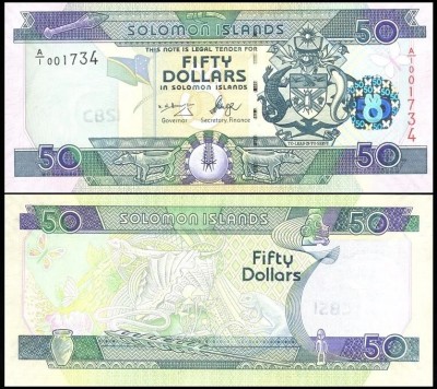 INSULELE SOLOMON █ bancnota █ 50 Dollars █ 2005 █ P-29 █ A/1 █ semnatura 8 █ UNC foto
