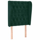Cumpara ieftin Tablie pat cu aripioare verde inchis 83x23x118/128 cm catifea