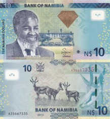 NAMIBIA 10 dollars 2013 UNC!!!