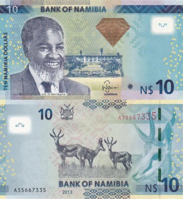 NAMIBIA 10 dollars 2013 UNC!!! foto