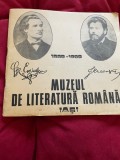 Broșură veche Muzeul de Literatură Rom&acirc;nă Iași - Eminescu și Creangă, 1989