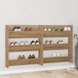 vidaXL Dulapuri pentru pantofi de perete 2 pcs stejar artizanal