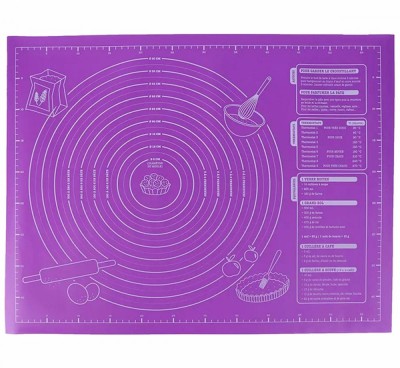 Covoras din silicon pentru framantare si intindere aluat, 60 x 45 cm, masuri cm, violet foto