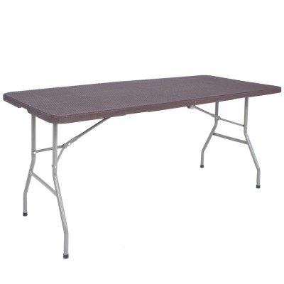 Masa dreptunghiulara pliabila multifunctionala, 1.8 m x 0.75 m x 0.75 m, imitatie ratan, maro Household NewTrend foto