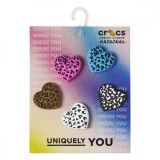 Jibbitz Crocs Leopard Animal Print Heart 5 Pack