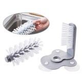 Perie dubla pentru spalare pahare si recipiente, interior/exterior, fixare cu ventuza, 18cm FMD260
