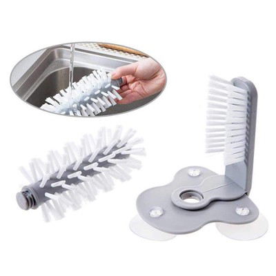 Perie dubla pentru spalare pahare si recipiente, interior/exterior, fixare cu ventuza, 18cm FMD260 foto