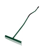 Grebla metalica de gradina cu 16 dinti si maner cauciucat ergonomic