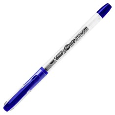 Pix cu gel Bic Gel-ocity, 0.5mm, cu capac, corp transparent, grip cauciucat in culoarea scrisului,albastru